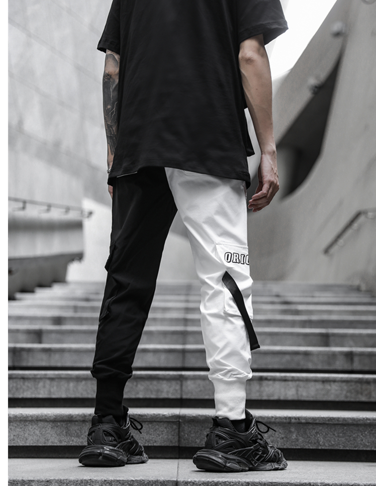 Acquistare Hip Hop Cargo Pants Uomini Streetwear Neri Cuciture Bianche  Pantaloni Casual Harem Pantaloni Pantaloni Felpa Harajuku Marea Uomo  Abbigliamento Q1110 Economico | Consegna Veloce E Qualità | It.Dhgate