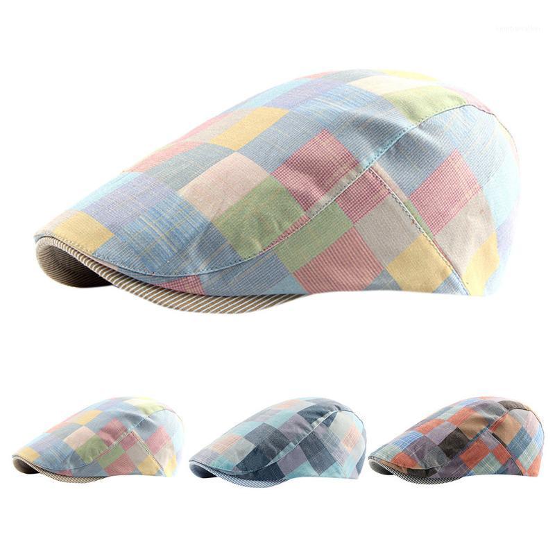 

Berets Fashion Women Beret Beanie Western Style Color Checkt Hat Keep Warm Autumn Winter Soft Flat Outdoor Hats1, Blue