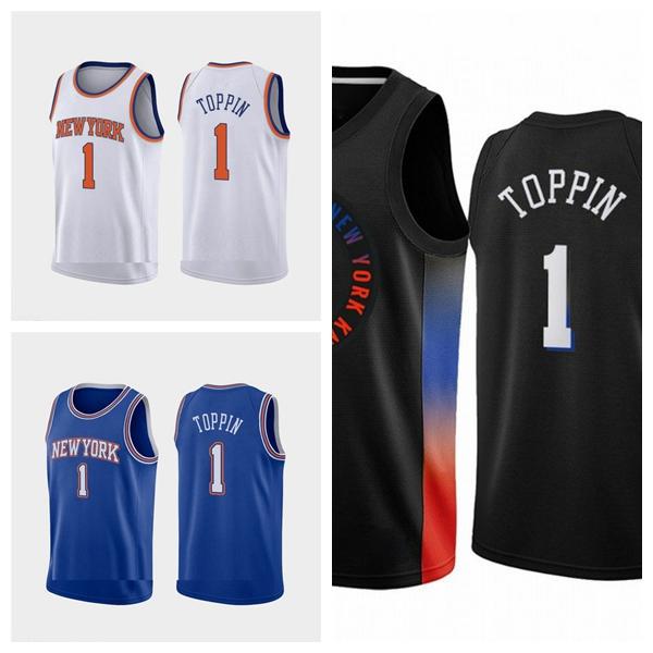 

NCAA 2020/21 men obi toppin 1 jersey New York Knicks Black City Basketball Jersey
