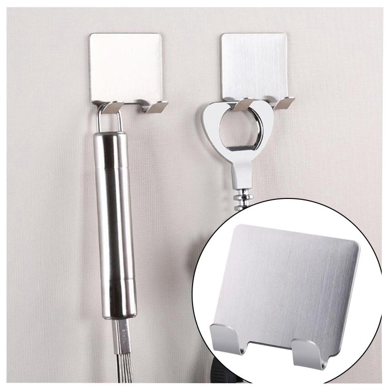 

Self Adhesive Stainless Steel Wall Hook Key Bag Hanger Sticky Kitchen Home Bathroom Storage Hanging Holder Waterproof Towel