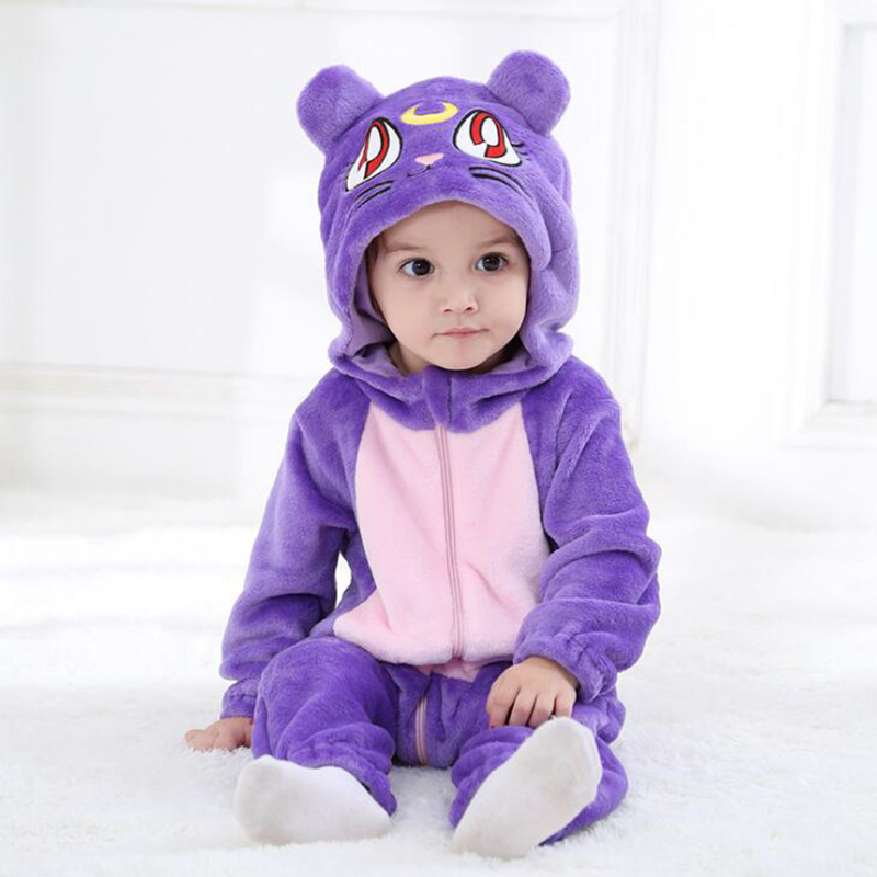 

Newborn Babe Kigurumi Sailor Moon Diana Purple Luna Cat Cosplay Costumes Cartoon Flannel Infant Romper Onesies Pajamas Sleepwear C1018, Beige