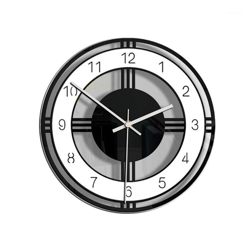 

Round Dial Wall Clock Home Living Room Bedroom Acrylic Pointer Clock Simple Vintage Style1