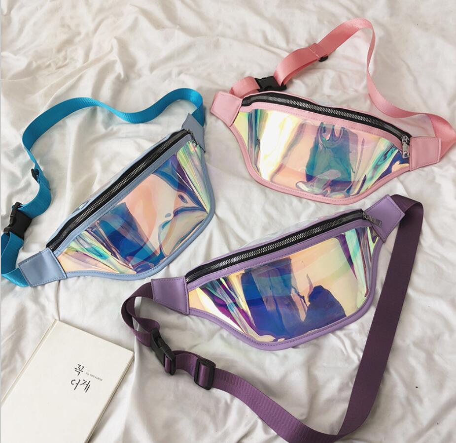 

Designer-2020 Shoulder Bag Hottest Designer High Quality Casual Bag Laser Beach Transparent Laser Waist Bag Diagonal, Blue