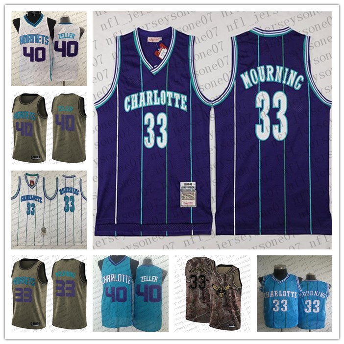 

Custom Men womens youth charlotte Hornets 33 Alonzo Mourning #40 Cody Zeller Camo Basketball Swingman Realtree Collection Jersey, Black