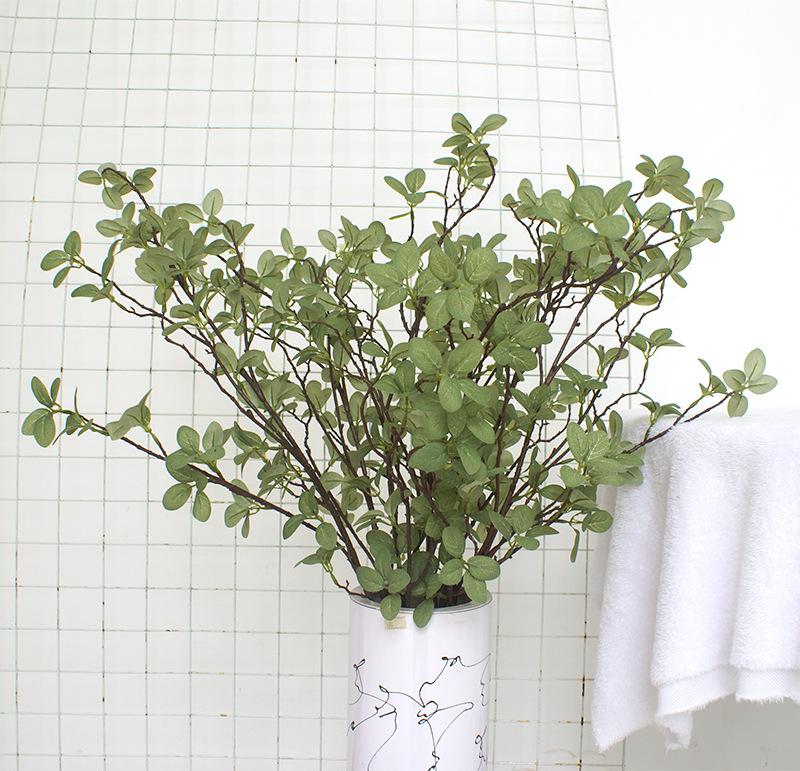 

5 Artificial Plants Simulation Eucalyptus Green Leaf Fake Plastic Plant Mosaic Room Home Decoration Tropical Party