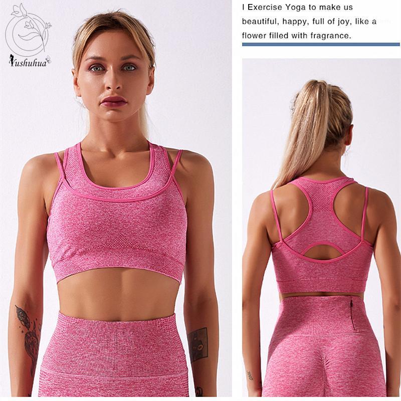 

2 Pcs/Set Vest+Pants Women New Seamless Yoga Sets Fitness Sports Suits Breathable Soft Gym Clothes Running Leggings Workout Set1, Light blue