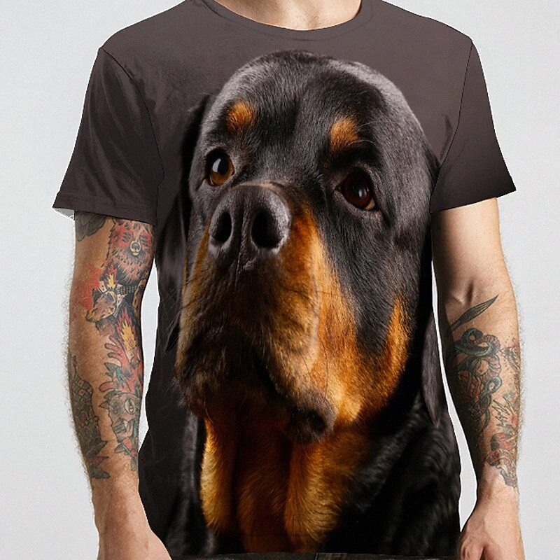 T-shirt Unisexe Tee Tee T-shirt 3D Imprimer Dog Graphic Imprimés Animal Plus Taille Cou rond Casual Imprimé quotidien à manches courtes Fit Tops