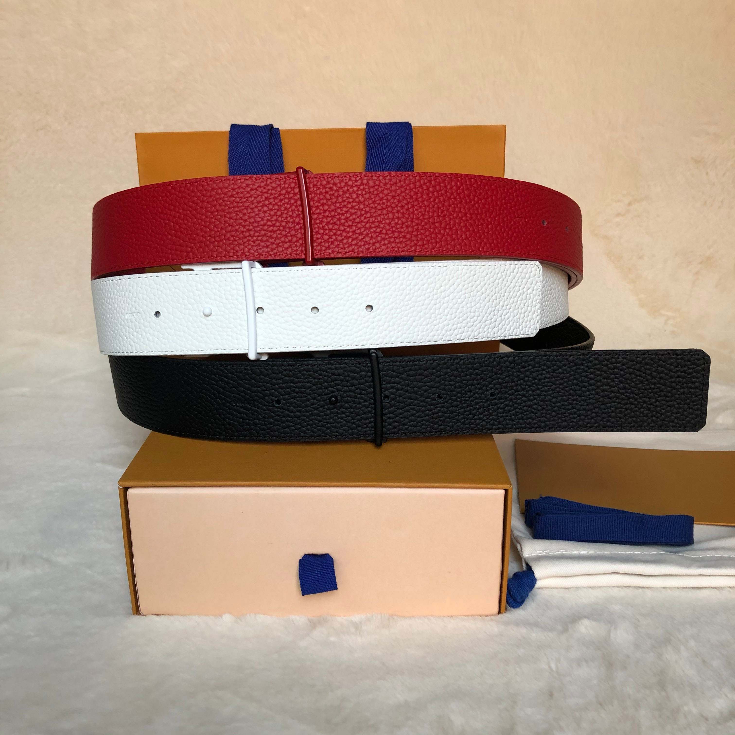 

New best quality black white red genuine leather men belt with box men designers belts women belts designer belts free shipping Waistband 66, Belts with black white box