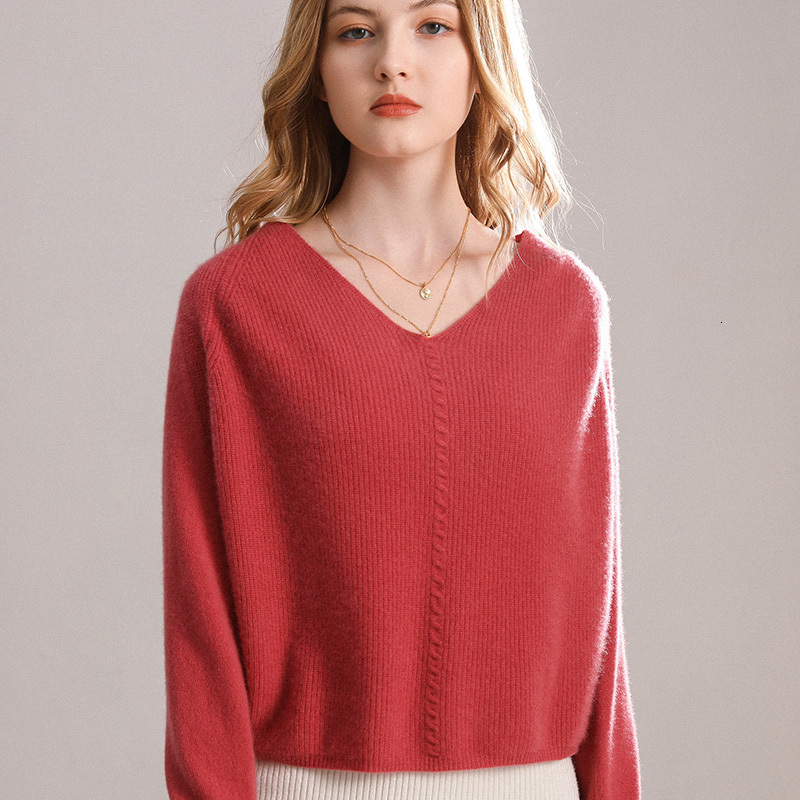 

2021 Top Grade Brand Women Sweaters 100% Pure Pashmina Knitted Vneck Jumpers Hot Sale New Fashion Soft Warm Long Sleeve Tops Dwua, Yellow camel