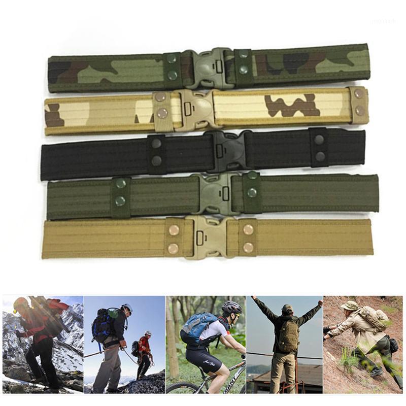 

Tactical Army Belt Outdoor Nylon Waist Belts with Automatic Metal Buckle Hook Accessories for Hunting Duty Men1, Black