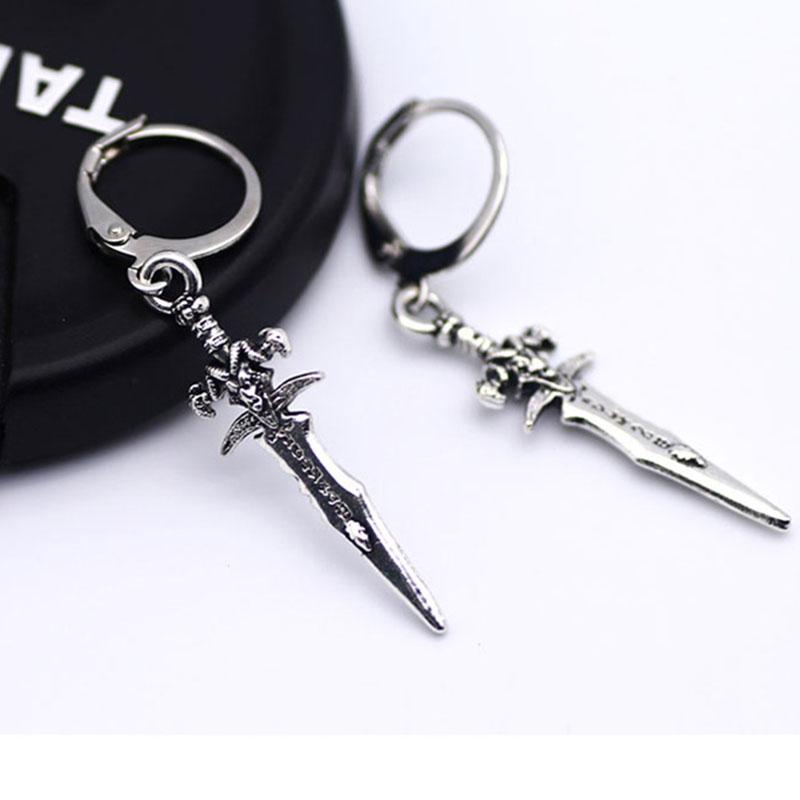 

Vintage gothic sword hoop earrings for women and men unisex fashion jewelry 2020 valentines day gift