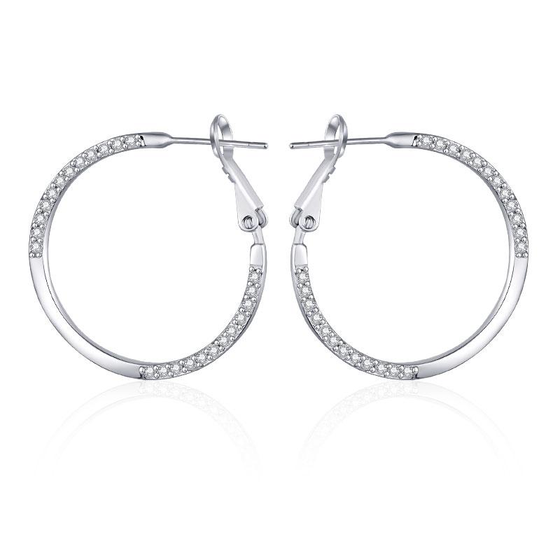 

Classic Gold Gunblack Hoop Earrings Paved Cubic Zirconia Gem CZ Round Circle Earrings for Women Girls New Fashion Jewelry