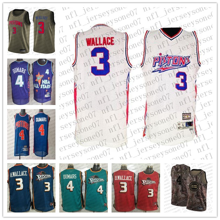 

Custom Men womens youth detroit Pistons 3 Ben Wallace #4 Joe Dumars Blue Throwback Stitched Basketball Jersey, Wine red