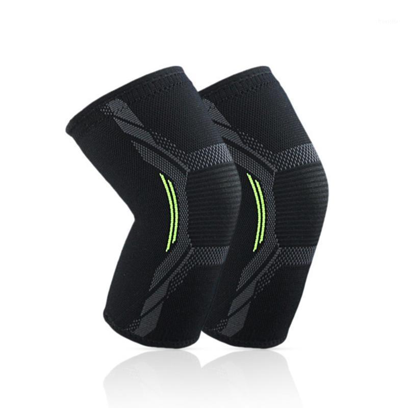

1PC Elastic Knee Pads Four-way Stretch Knit Nylon Kneecap Outdoor Sport Cycling Fitness Compression Protectors Knee Support1, As pic