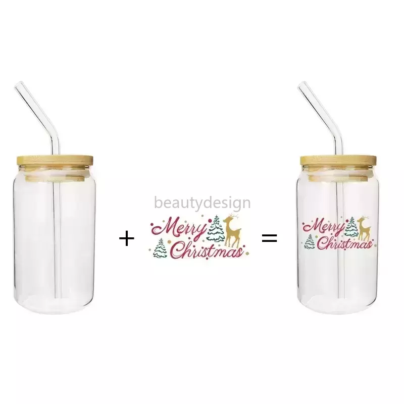 

Coffee Mugs 12oz 16oz Sublimation Blanks Cola Can Tumbler Glass Cups Clear Frosted Jar Wide Mouth Mug Beer Iced Tea Glasses Wine Tumblers Cup With Bamboo Lid & Straws DD