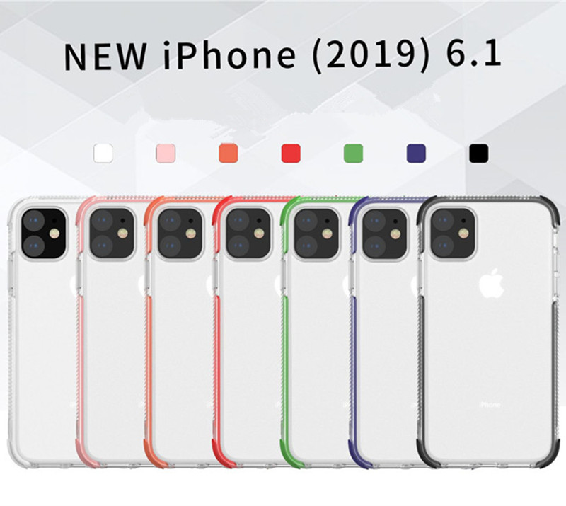 

Four-color frame mobile phone case and Four-corner anti-drop shell for iPhone 12 Mini Pro Max 11 Pro Max Xr X Xs Max 7 8 Plus DHL, Black