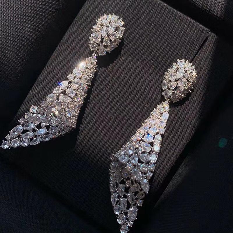 

GODKI Mutlicolor Luxury Geometric Drop earrings Full Micro Cubic Zirconia Paved DUBAI Wedding Party Earring for Women 2020