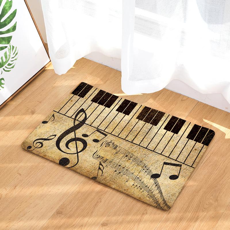 

Music Notation Floor Mats Living Rooms Anti-slip Carpet for Bedroom Kitchen Bathroom Rug Welcome Mats for Front Door