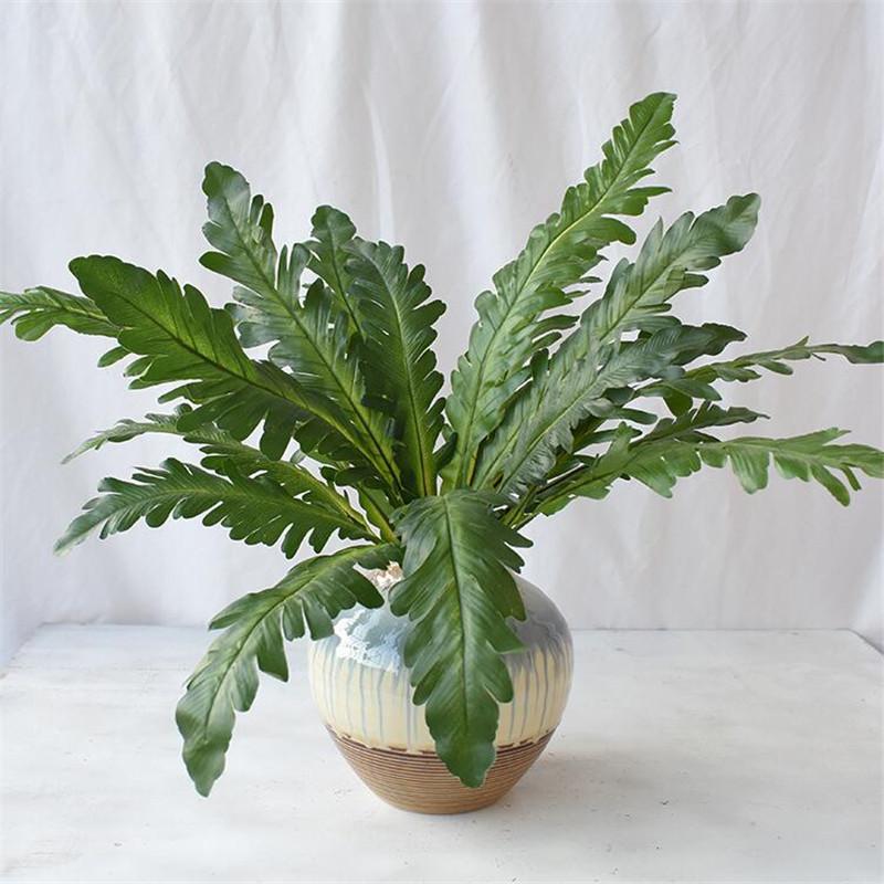 

5Pcs Fake New Pteris Fern (12 stems/bunch) 25.59" Length Simulation Peacock Wood for Wedding Home Decorative Artificial Plants, Green