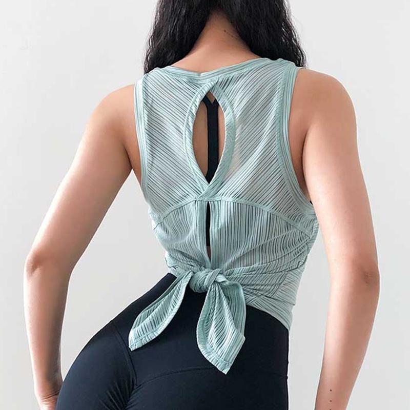 

Sleeveless Sport Vest Ultrathin Breathable Tank Top Fitness Stripe Solid Sexy Women Yoga Shirt Workout Gym Sportswear1, Black