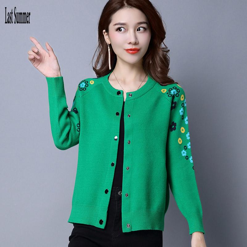 

2020 New Fashion Autumn Spring Women Sweater Cardigans Casual Warm F Female Knitted Coat Cardigan Sweater Lady, Green