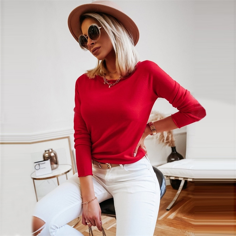 

2021 New Female Popular in the Background Autumn/winter Fashion High Cashmere Strain Mesh Fine Top Long Sweater Sleeve VBAT, The light blue.