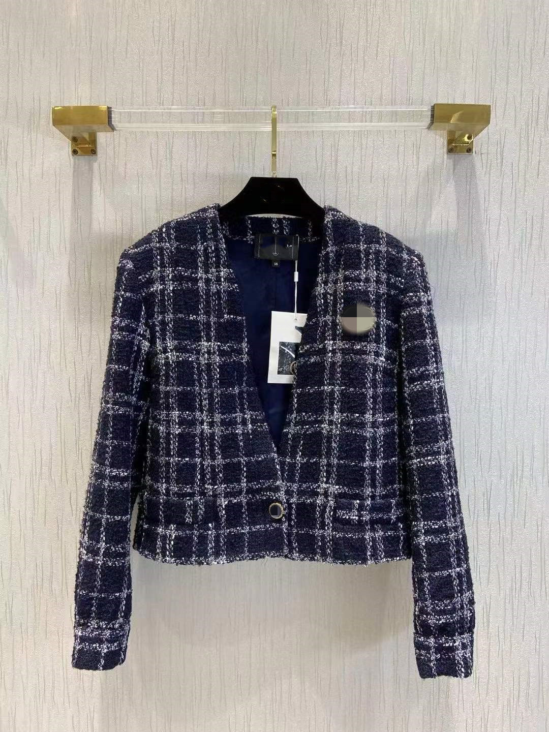 Milan Runway Jackets 2022 Spring Autumn V Neck Long Sleeve Panelled Women's Designer Coats Brand Same Style Outerwear 0112-11-image-724633747