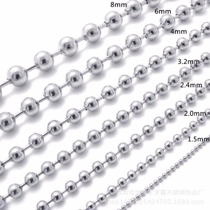 

Chains Fashion 1.5/2/2.4/3.2/4/5/6/8/10/12mm Stainless Steel Silver Color Men Women Jewelry Necklace Beads Ball Chain 16-40" Wholesale1