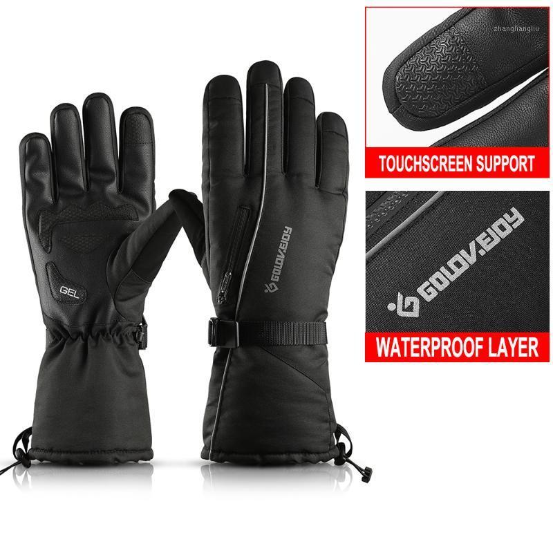 

Waterproof Ski Gloves with Touchscreen Function Snowboard Thermal Gloves Warm Snowmobile Fishing Snow Men Women X378D1, Black