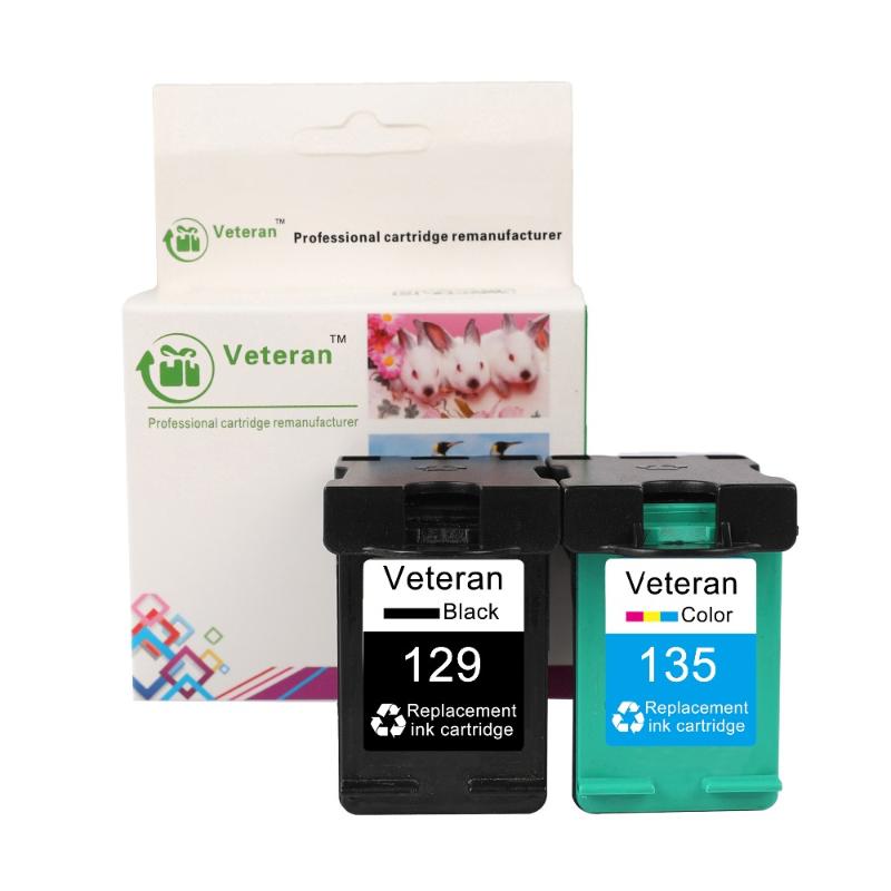 

Veteran 129 135 Ink cartridge Replacement for 129 for 135 photosmart C4183 5943 6943 6983 D4163 2575 D5163 Printer