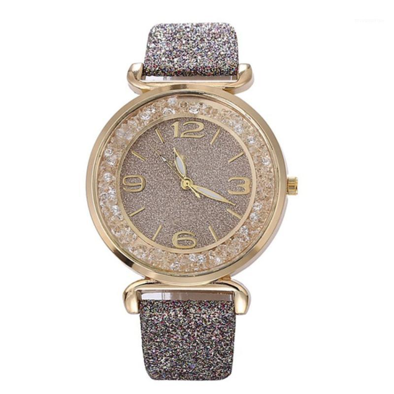 

Crystal Leather Watch Strap Ladies Watch Gift Fashion Casual Alloy Quartz Women white/black/gold/coffee/gray1