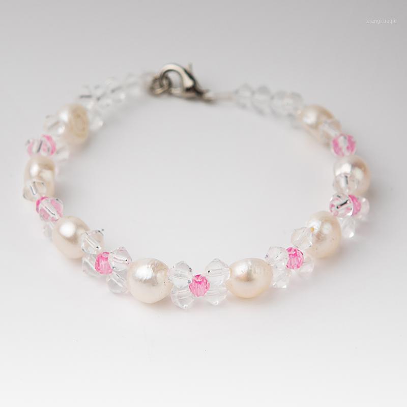 

Freshwater Pearl Plastic Crystal Alloy Clasp Cute Flower Style Bracelet Fashion Jewelry For Women And Girl Beaded, Strands, Black