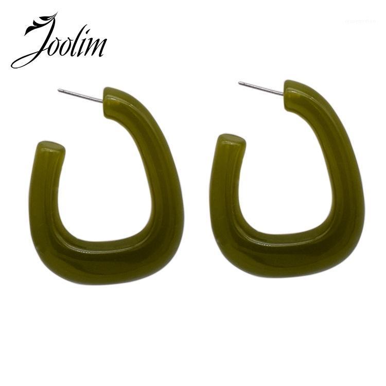 

Joolim Dark Green Resin Clip On Earring Summer Earring1