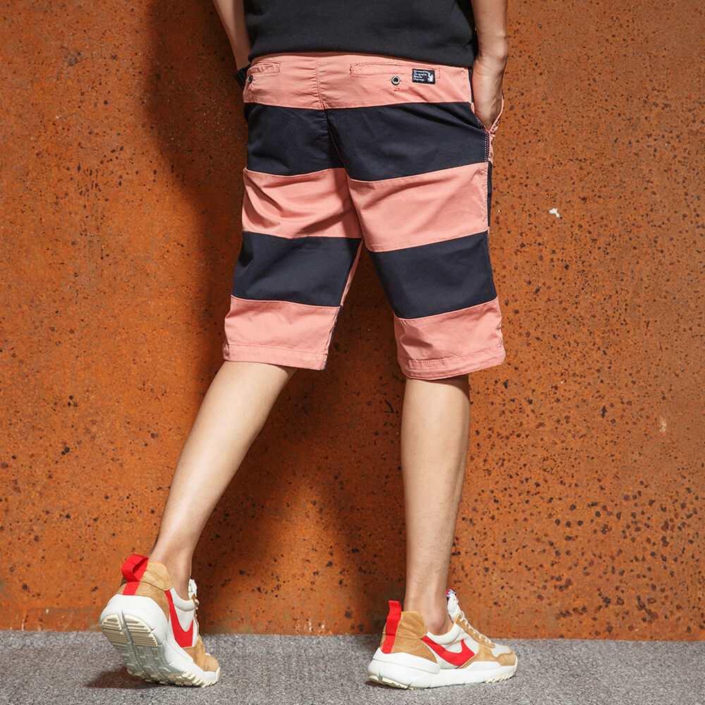 

2021 of the New Shorts Hot Sale Men Stripe Mode Platoon Game Beef-length Summer Waste Quality F67 Pants MQUP, Blue