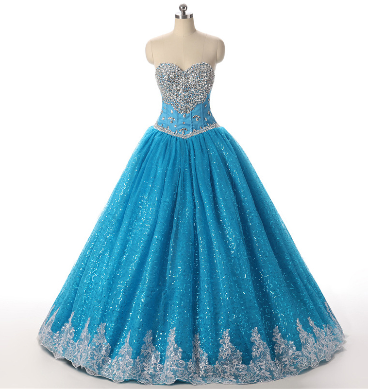 

New Light Blue Quinceanera Dresses Ball Gown Sequin Beaded Appliques Sweet 16 Dresses Plus Size Formal Evening Prom Gowns Party QC1549, Lavender \lilac