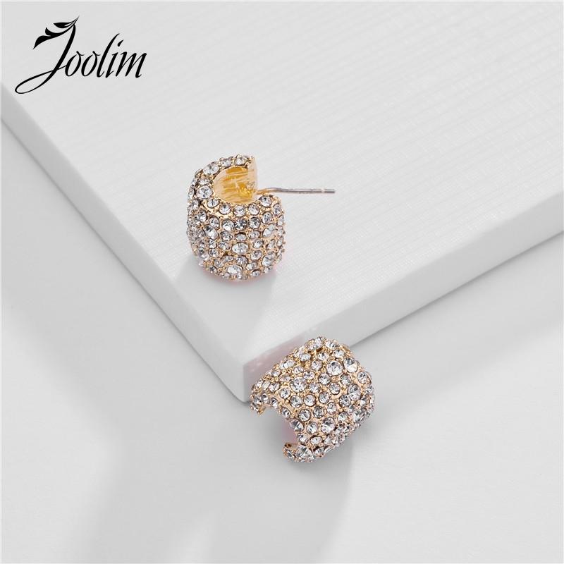 

Hoop & Huggie Joolim Cubic Zirconia Pave Piercing Earring Design Jewelry High End Brass Trendy Costume