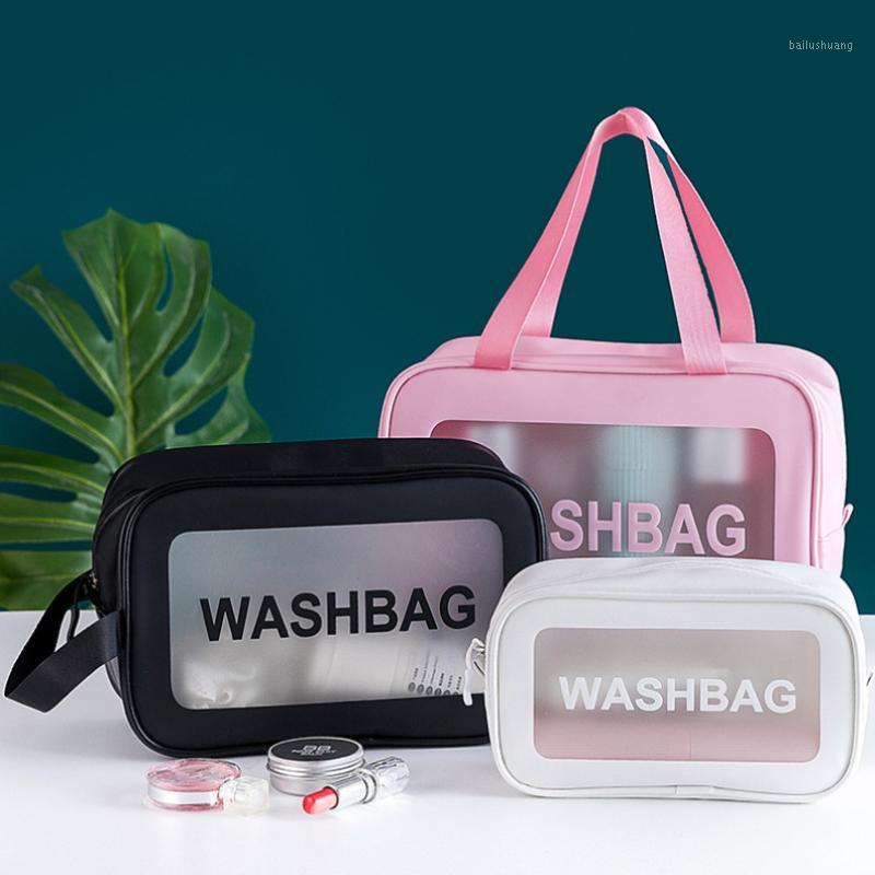 

2020 Fashion Cosmetic Bag Women Zipper Make Up Case Transparent Makeup Bag Travel Organizer Storage Toiletry Beauty Wash Kit1, Black 25.5x19cm