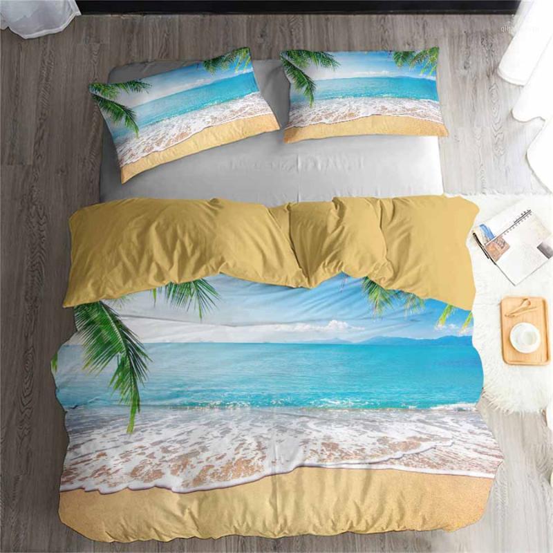 

3D Bedding Set Sea wave Print Duvet cover set  queen king lifelike bedclothes with pillowcase bed home Textiles #2-131