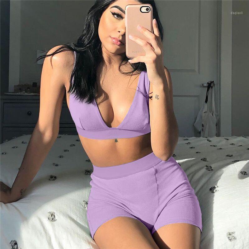 

Sexy V-Neck Yoga Set Shockproof Cropped Outdoor Active Lightweight Tank Tops Solid Color Training Jersey Shorts Tracksuits1, White
