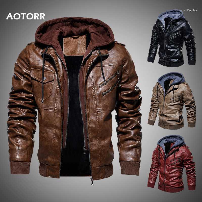 

Men Leather Jacket Winter Autumn Casual Mens Motorcycle Jackets PU Coat Warm Outerwear Zipper Hooded Coats 2019 New Men Clothing11, El021 blue
