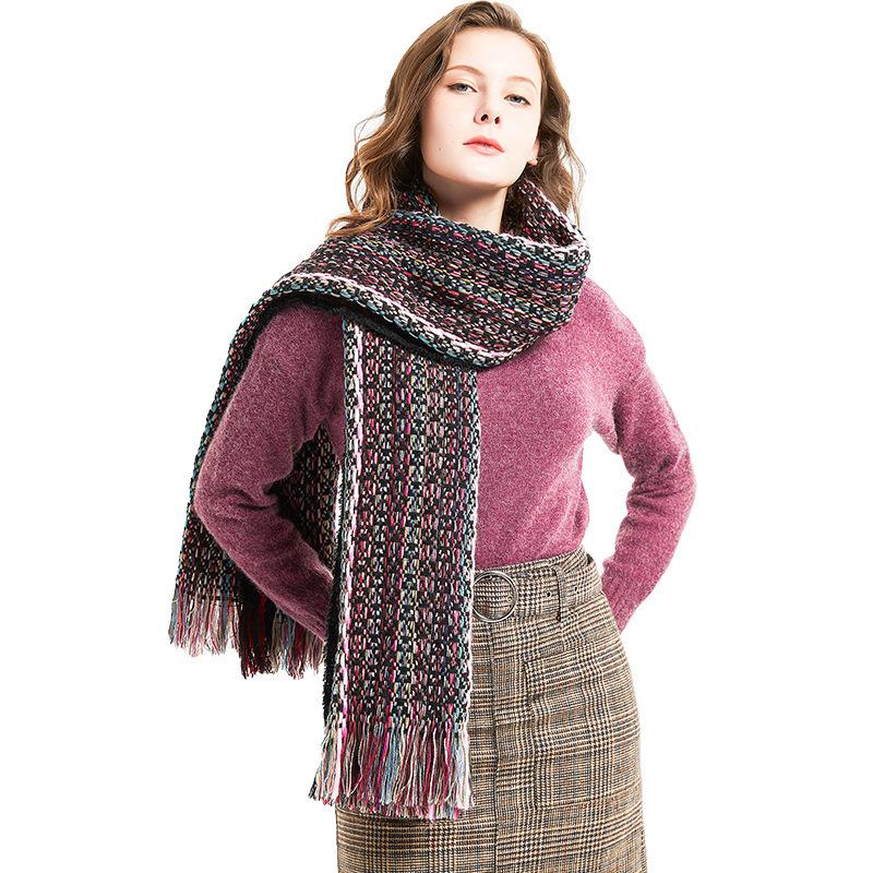 

2020 Promotion Rushed Women Adult Hijab Winter Fall / Winter 2020 Colorful Gradient National Style Shawl Men's Women's Travel