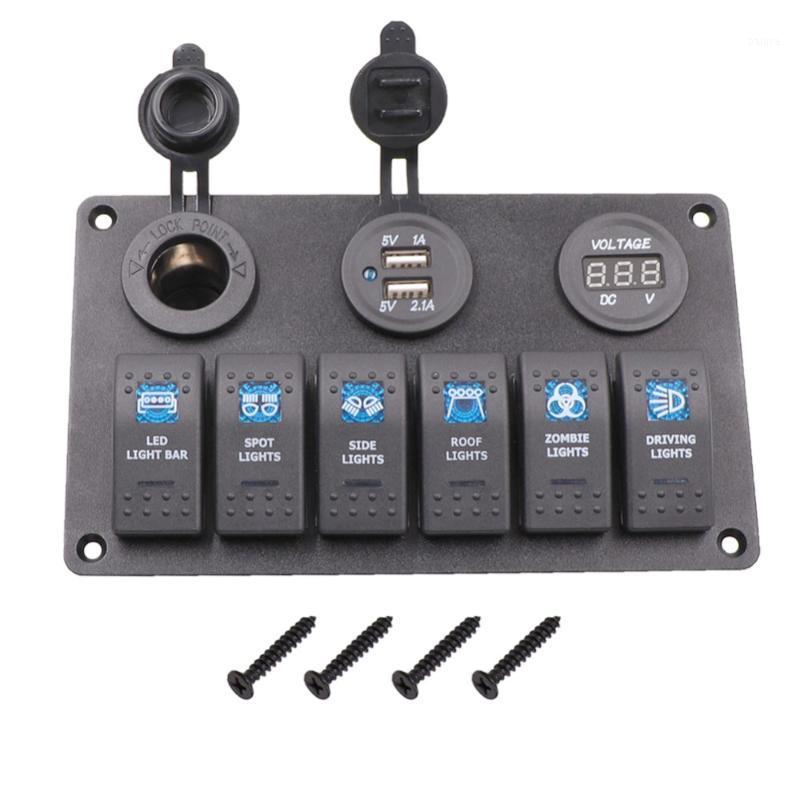 

Waterproof Car Boat Switch Panel 12~24 V + USB Charging Port +LED Rocker Control Switch Panel Circuit Breaker Digital Voltmeter1