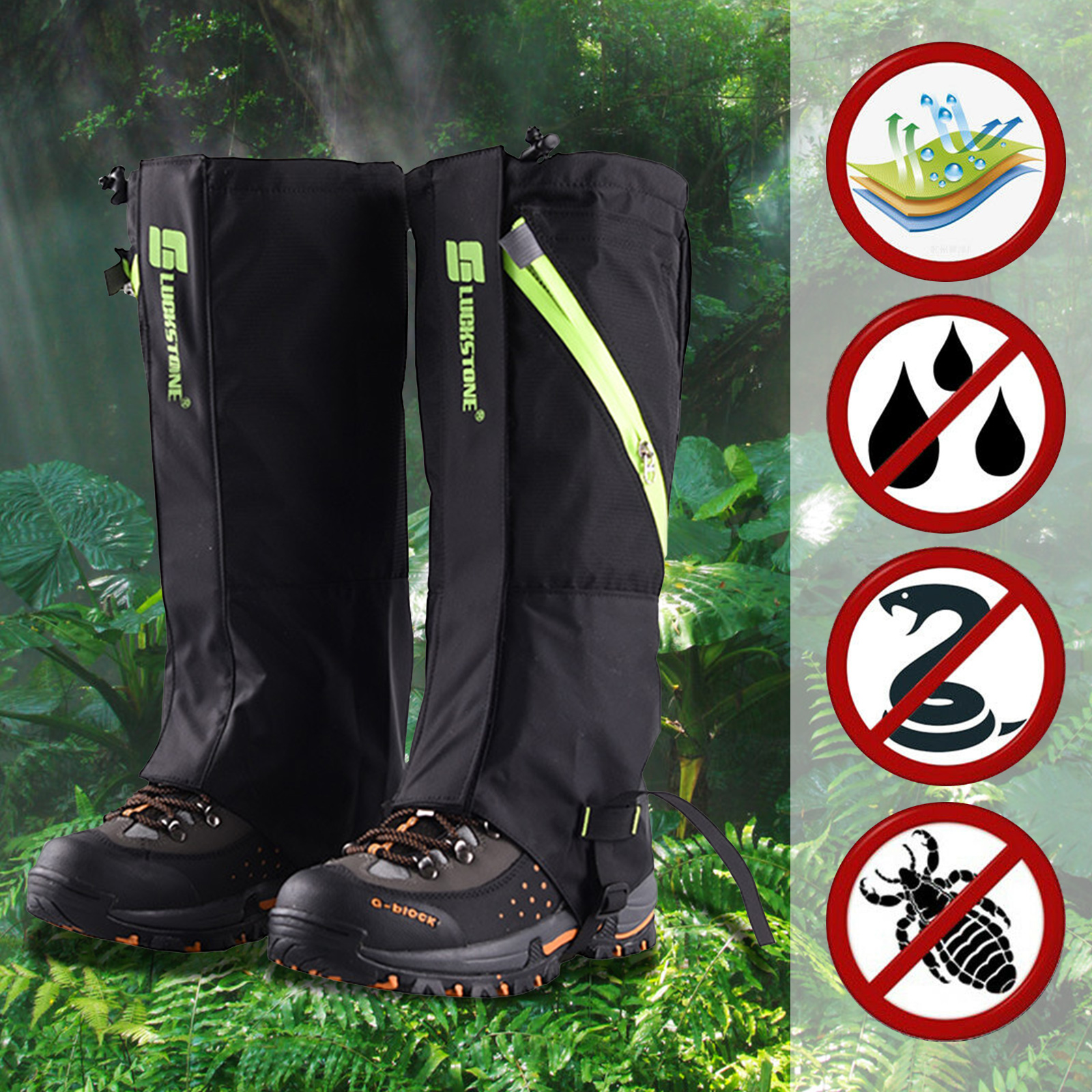 

Areyourshop Outdoor Hiking Hunting Snow Sand Waterproof Boots Support Cover Legging Gaiters Sporting goods Accessories Parts, Blue;black