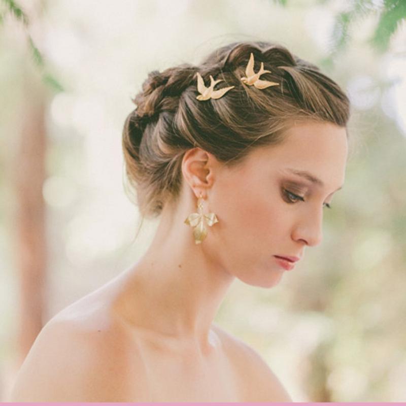 

New Colorful Swallow Bird Style For Bridal 2Pcs/set Barrettes Hairpins Hair Jewelry Accessory Hair Clip Bridesmaid Wedding Party