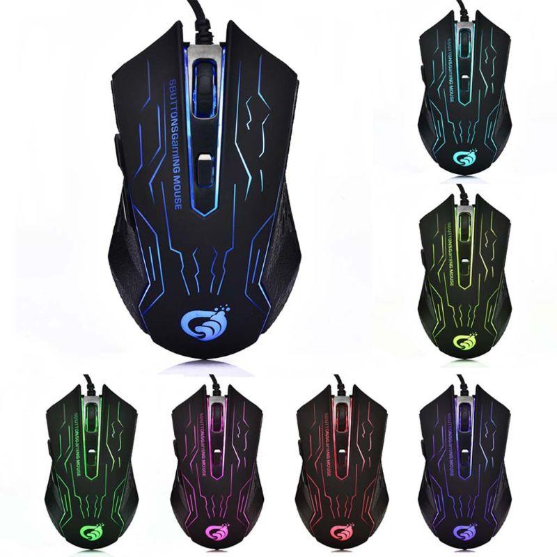 

Mute Wired Gaming Mouse 6 Buttons 2400 DPI Silent Click Optical Mice for PC Laptop Notebook Computer