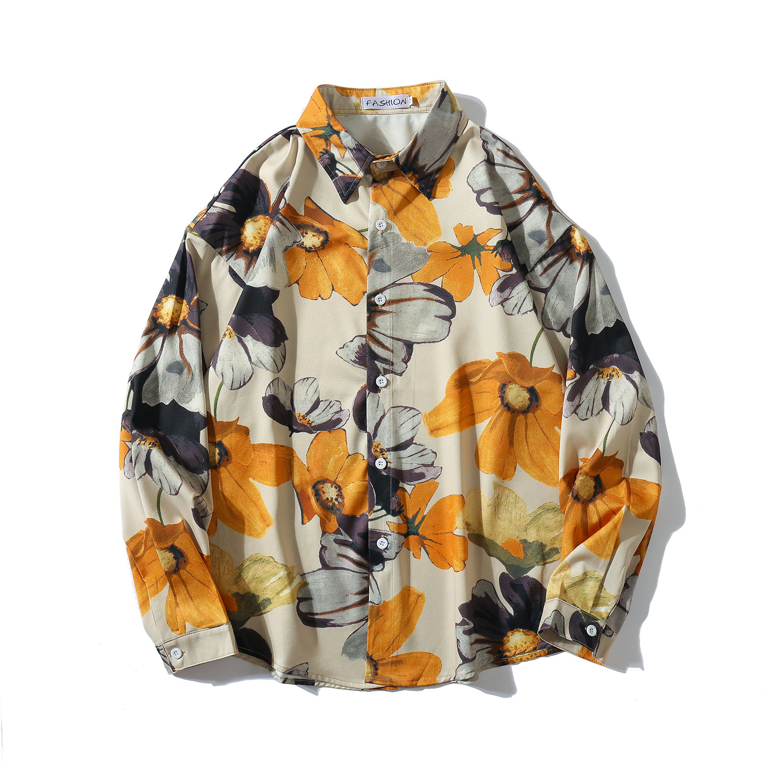 

2021 New Long-sleeved Hawaiian Men's Floral Blouse Fine Black Man's Fit Retr Designer New Shirts Jok6, W1110