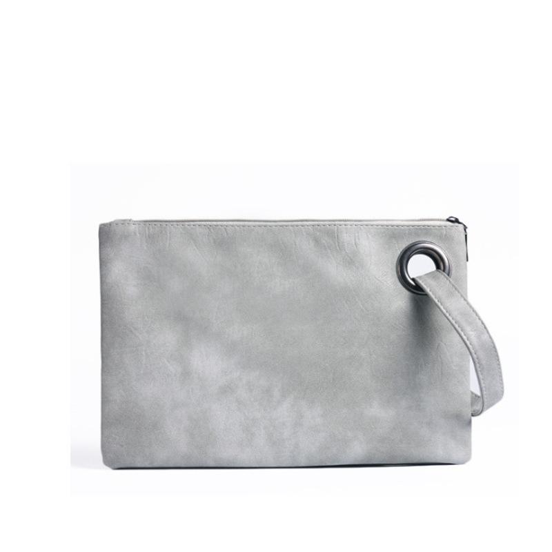 

Women Clutches Bag with Zipper and Ring Handle Large Capacity Vintage Style Pu Leather Handbag for Female 2021, Beige