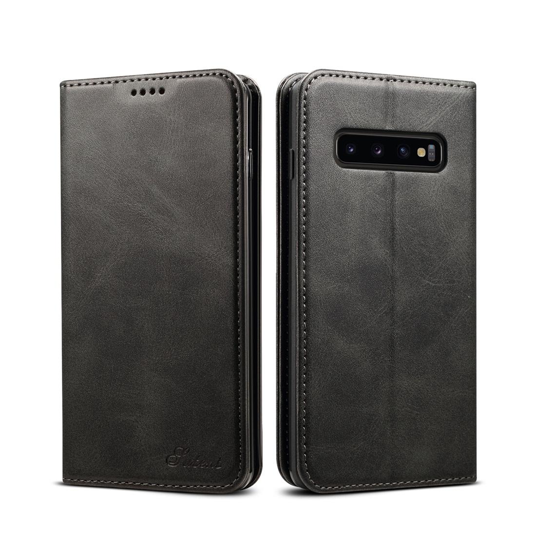 

Suteni Calf Texture Horizontal Flip Leather Case for Galaxy S10 Plus with Holder Card Slots Wallet