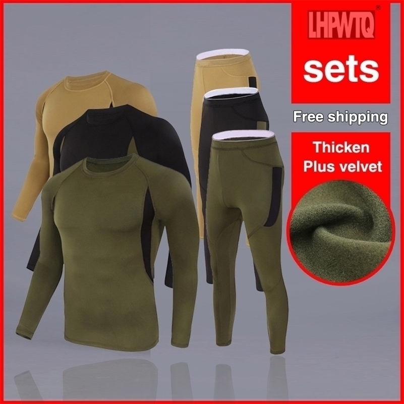 

Hot Sale Men Warm winter Thermal Underwear compression fitness suit MMA fitness Quick-drying suit T-Shirts Tights Brand clothes 201124, Pants