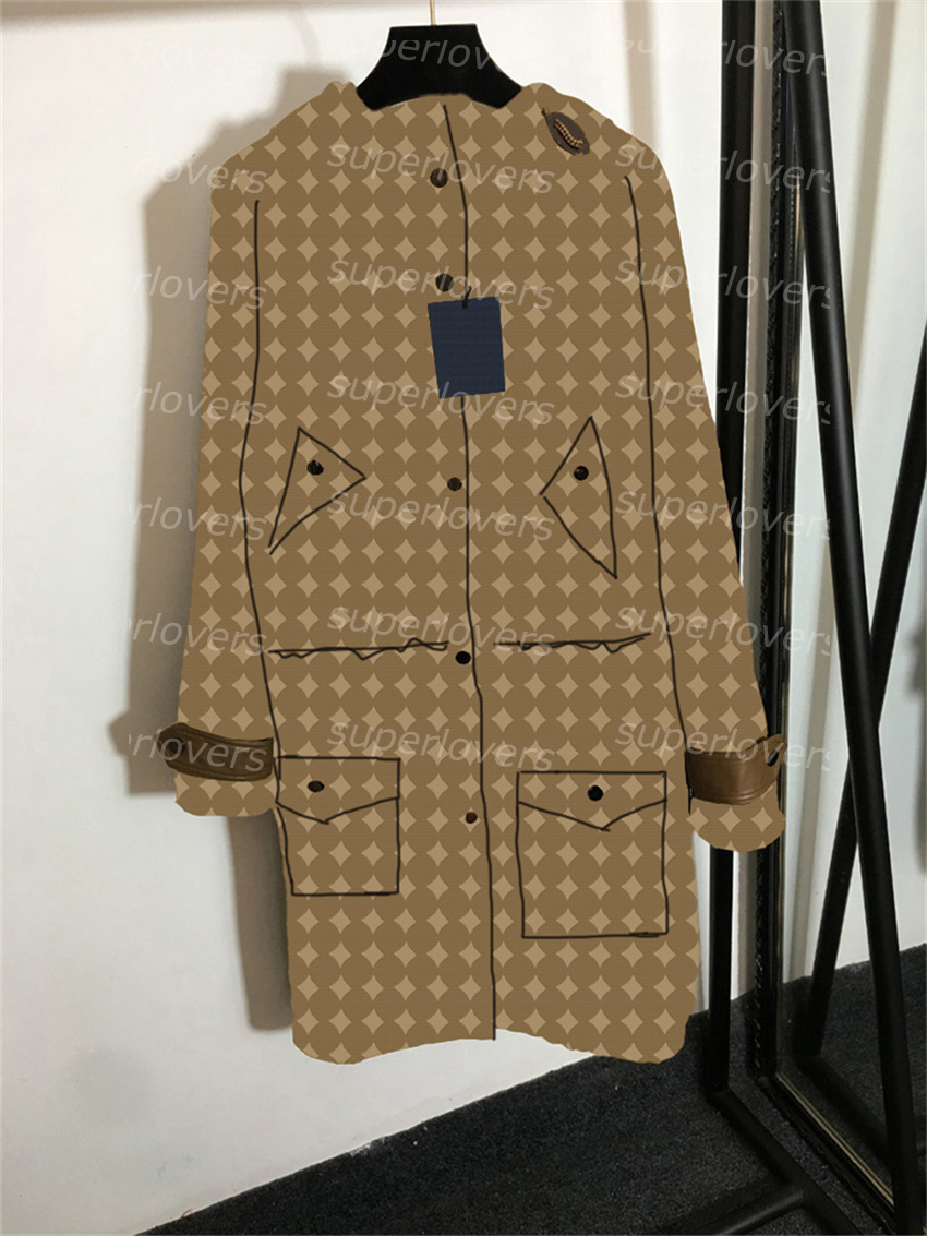 

Alphabets Flower Trench Coats Vintage Long Sleeve Hood Jackets Brown Womens Street Style Casual Waist Drawstring Outerwear, Brown#20215222